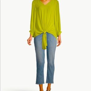 Chico’s Palm Print Girlfriend Crops Jeans